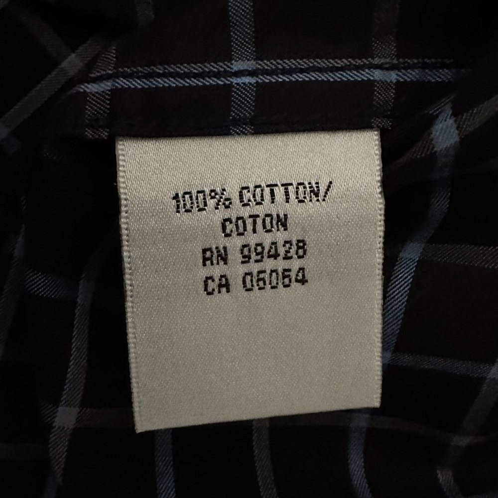 Bugatchi Black/Blue/Gray Checkered Button Down Sh… - image 5